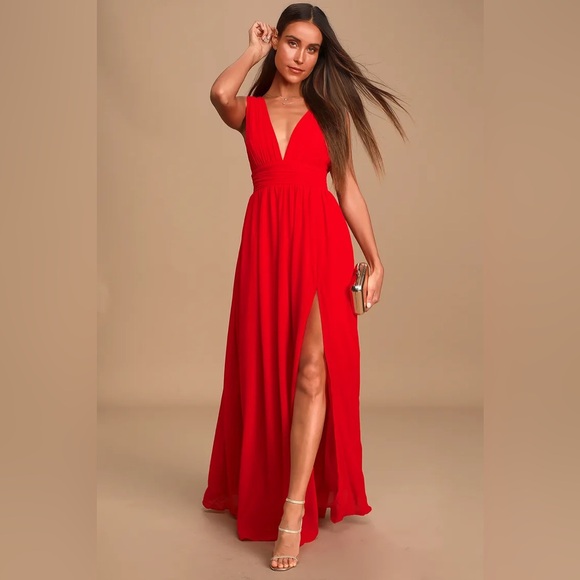 Lulu’s Red Formal Dress - Picture 1 of 4